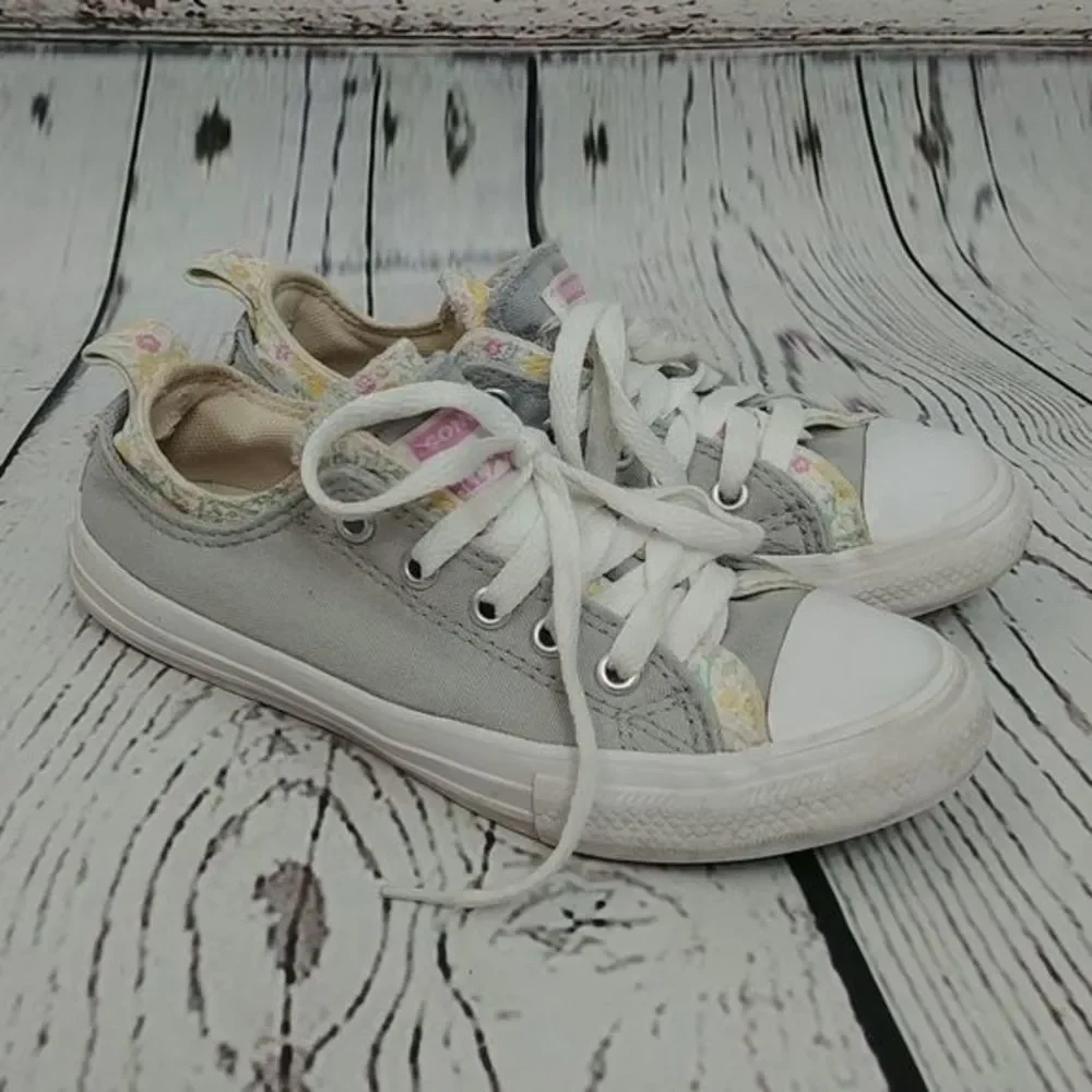Converse Double Upper Gray Floral‎ Sneakers